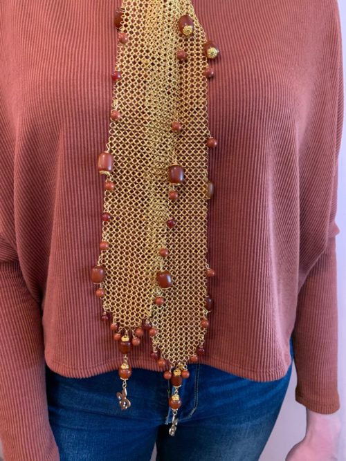 Gold Mesh Chain Maille Necklace/Scarf/Belt – African Amber