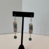 Silver Oval Earrings with Light & Dark Jade Drop
