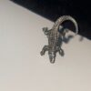 Alligator Pin With Swarovski Crystal Eyes – Antique Silver or Gold