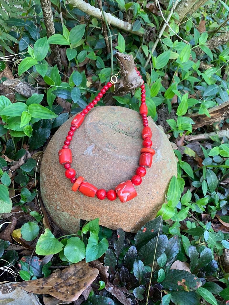 Genuine Red Coral Chunky Necklace